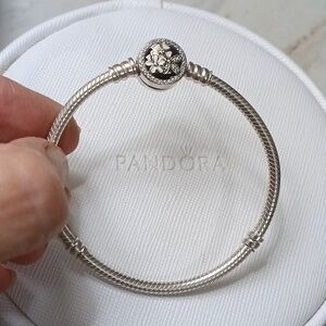 PandoraVintage Stirling Silver Mixed Enamels And Clear CZ Poetic Blooms Bracelet